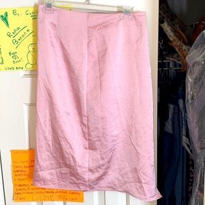 Pink satin skirt